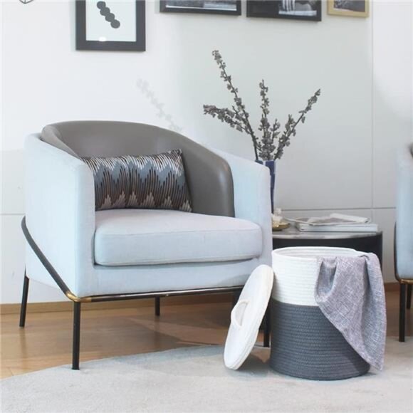 Yimi's Dream Storage Basket with Lid, Small Lidded Cotton Rope Storage Bins for - Picture 2 of 6